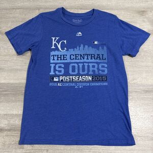 Kansas City Royals Shirt 2015 AL Central Champions Majestic Threads Men's Blue L